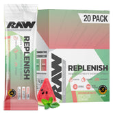 RAW Replenish Watermelon Mojito stick-pack for on-the-go hydration and quick refreshment.