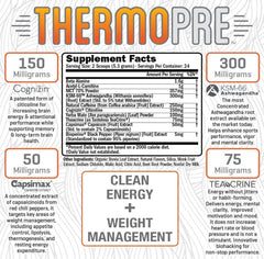 RAW Synergies Thermo Pre powder with scoop for plant-based pre-workout fueling