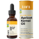 RAWYA Apricot Seed Oil bottle showing lightweight hydration for skin and hair