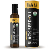 RAWYA Black Seed Oil bottle front view for daily wellness with rich flavor and aroma.