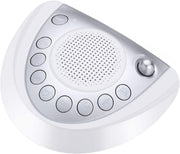 Raynic white noise machine in a compact design for easy travel.