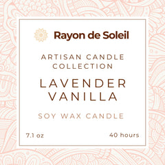 Rayon De Soleil lavender vanilla scent fills a room with calming fragrance.