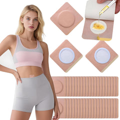 Rayyl castor oil patches placed on the belly button for targeted, clean wear