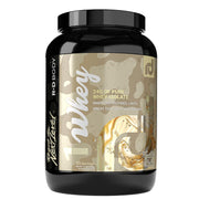 R+D Body Pure Whey Isolate vanilla shake bottle for post-workout protein