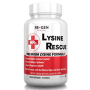 Re+Gen Nutrition Lysine Rescue bottle front shows pure L-lysine for immune health support