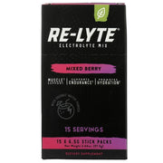 Re-Lyte Mixed Berry packet for on-the-go hydration during workouts.