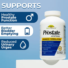 Real Health Prostate Formula box front highlighting full 90-day supply for ongoing use.
