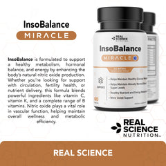 InsoBalance Miracle capsules beside water, ready for daily intake.
