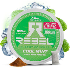 Rebel Supplements Nootropic Energy Cool Mint can with sustained caffeine release for steady focus