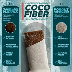 Rebel Supplements Wintergreen nootropic pouch closeup highlights soft coconut-fiber texture for comfortable use.