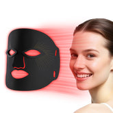 Red Mitochondria red-light mask on full face for at-home skincare convenience