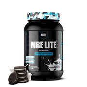 REDCON1 MRE Lite cookies-n-cream bottle highlighting high-protein meal option