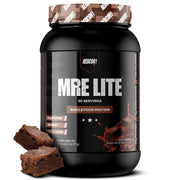 REDCON1 MRE Lite fudge brownie tub—high-protein, low-carb meal option.