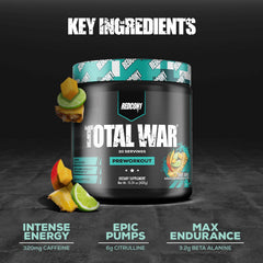 Label detail highlighting beta-alanine, citrulline malate, and caffeine blend.