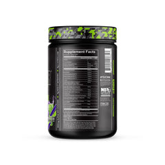 REDCON1 Total War Black Ops tub side label highlighting ingredients for focus and pumps