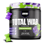 REDCON1 Total War Sour Gummy Bear canister boosts pre-workout energy and focus