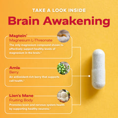 Redd Remedies Brain Awakening pour showing capsules for easy daily use.