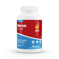 Redd Remedies Nerve Shield bottle front promotes nerve nourishment and circulation support.