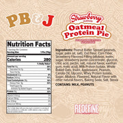REDEFINE Oatmeal Protein Pie closeup reveals peanut butter jelly layer