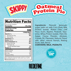 Close-up of creamy SKIPPY peanut butter swirl inside Oatmeal Protein Pie