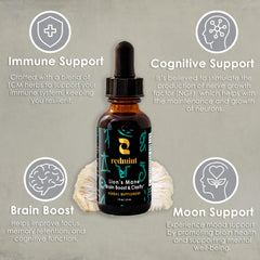 Redmint Lion's Mane tincture liquid amber color supports fast absorption.