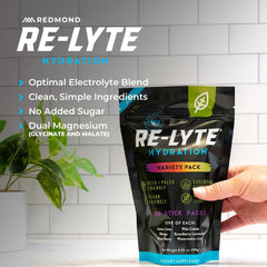 Real Salt mineral-rich unrefined salt from Redmond for balanced electrolytes.