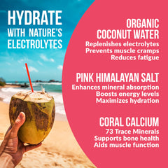 Reef Replenish glass with citrus splash suggesting flavorful electrolyte experience.