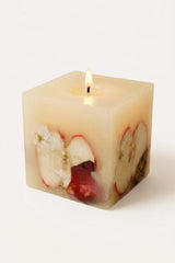 Refillery Haus Small Spiced Apple Cider Candle flame adds warm ambiance to any room.