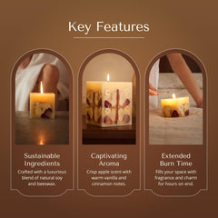 Refillery Haus Small Spiced Apple Cider Candle vanilla-cinnamon scent evokes autumn warmth.