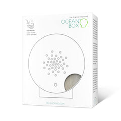 RELAXOUND Oceanbox Vintage close-up showing wooden finish and vibrant design.