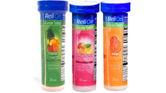 Relion glucose tablets orange bottle for quick energy on the go.