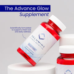 Relumins L-Glutathione alpha lipoic acid blend bottle highlights antioxidant support