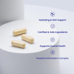 Relumins L-Glutathione Complex capsules with NAC and Vitamin E for protective antioxidants.