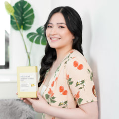 Relumins Vitamin C Shots bioflavonoids sachet emphasizing antioxidant protection and skin resilience.