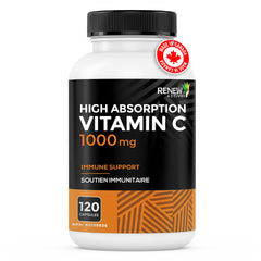 Renew Actives Vitamin C 1000mg pills close-up for daily immune routine