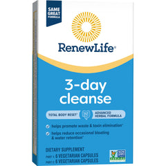 Renew Life gluten-free dairy-free soy-free label, appealing to dietary preferences.