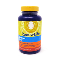 Renew Life Cleanse More bottle with capsules supports occasional constipation relief overnight.