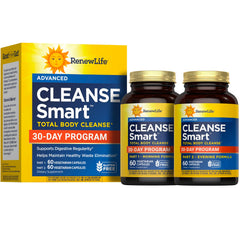 Renew Life Cleanse Smart Total Body bottle viewed from top for daily use