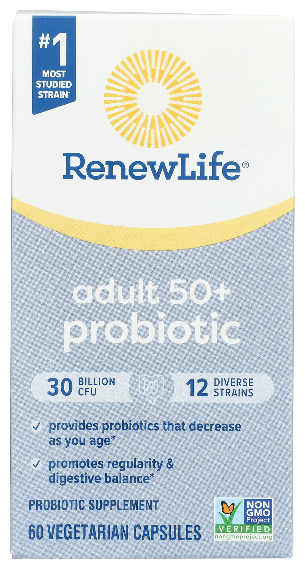 Renew Life PROBIOTIC 30B UF bottle front supports digestive balance.
