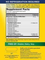 Label packaging highlights 12 strains and 30B CFU for broad support