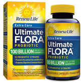 Renew Life Ultimate Care probiotic bottle for daily digestive and immune support