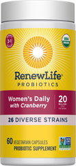 Renew Life Women PRBIOTIC PRE Daily packaging on a nightstand for routine use.