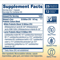 Renew Life Women's Care probiotic capsules showing daily use benefits.