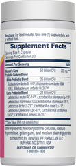 Renew Life probiotic capsules close-up prepared for daily digestive support.