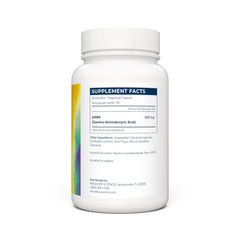 Renue By Science GABA bottle label close-up highlighting non-GMO quality.