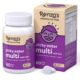 Renzo's Picky Eater melty tabs apple flavor bottle: kid-friendly, sugar-free option.