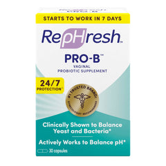 RepHresh Pro-B capsule close-up highlighting probiotic balance.