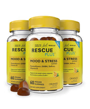 RESCUE Bach Plus Mood Gummies bottle for daytime calm support.
