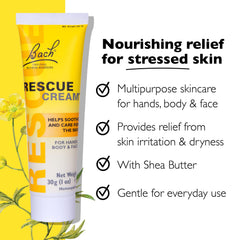 RESCUE Bach Rescue Cream applied to hands to soothe dry skin.