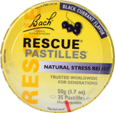 RESCUE Blackcurrant Pastilles front view, portable for on-the-go mood support